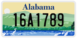16A1789  license plate in AL