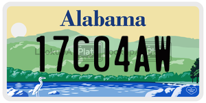 17C04AW  license plate in AL