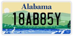 18AB85Y license plate in Alabama