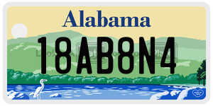 18AB8N4  license plate in AL