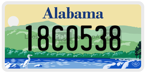 18C0538  license plate in AL