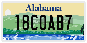 18C0AB7  license plate in AL
