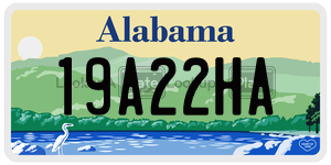 19A22HA  license plate in AL