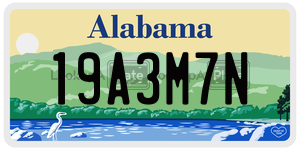 19A3M7N  license plate in AL