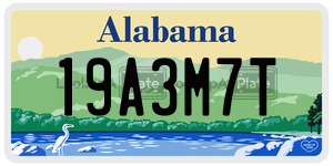 19A3M7T  license plate in AL