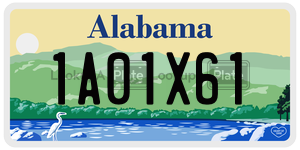 1A01X61  license plate in AL