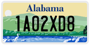 1A02XD8 license plate in Alabama
