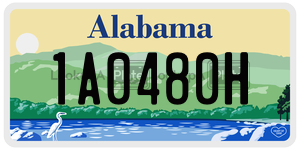 1A0480H  license plate in AL