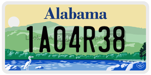 1A04R38 license plate in Alabama