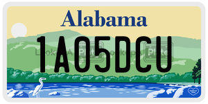 1A05DCU  license plate in AL