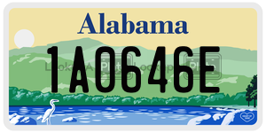 1A0646E  license plate in AL