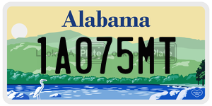 1A075MT  license plate in AL