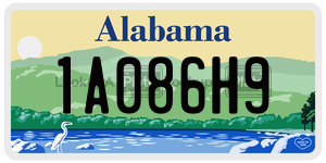 1A086H9  license plate in AL