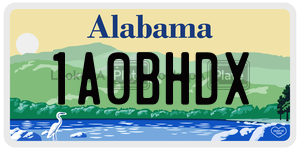1A0BHDX  license plate in AL