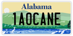 1A0CANE  license plate in AL