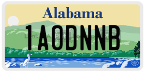 1A0DNNB  license plate in AL
