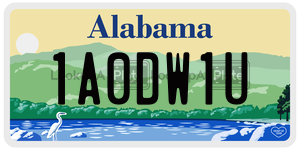 1A0DW1U license plate in Alabama