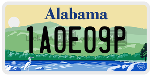 1A0E09P  license plate in AL