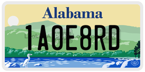 1A0E8RD  license plate in AL