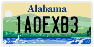 1A0EXB3  license plate in AL