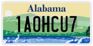 1A0HCU7  license plate in AL