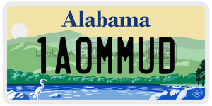 1A0MMUD  license plate in AL