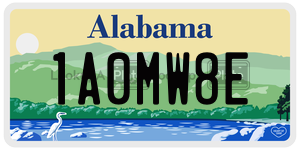 1A0MW8E  license plate in AL