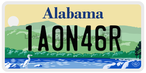 1A0N46R  license plate in AL