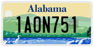 1A0N751  license plate in AL