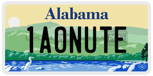 1A0NUTE  license plate in AL
