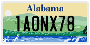 1A0NX78  license plate in AL