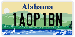 1A0P1BN  license plate in AL
