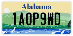 1A0P9WD license plate in Alabama