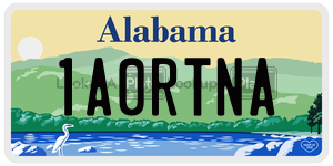 1A0RTNA license plate in Alabama