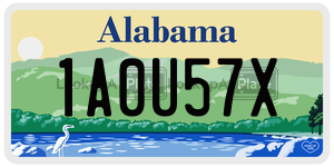 1A0U57X  license plate in AL