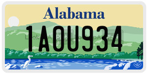 1A0U934 license plate in Alabama