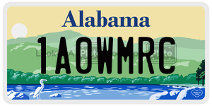 1A0WMRC  license plate in AL