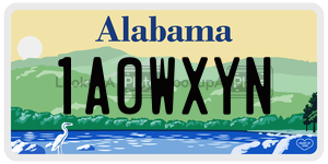 1A0WXYN  license plate in AL