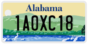 1A0XC18  license plate in AL