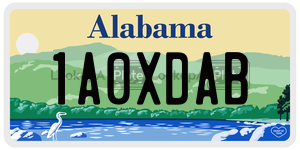 1A0XDAB  license plate in AL