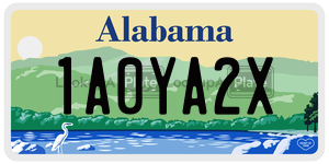 1A0YA2X  license plate in AL
