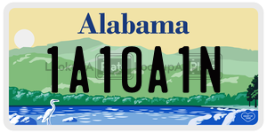 1A10A1N  license plate in AL