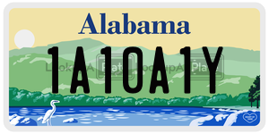 1A10A1Y  license plate in AL