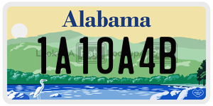 1A10A4B  license plate in AL