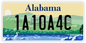 1A10A4C  license plate in AL