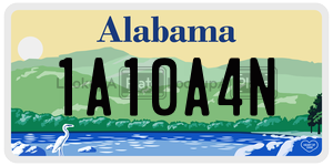 1A10A4N  license plate in AL