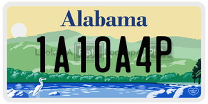 1A10A4P  license plate in AL