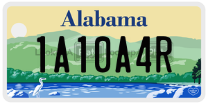1A10A4R  license plate in AL
