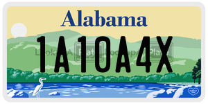 1A10A4X  license plate in AL