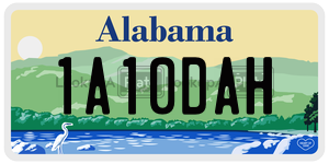 1A10DAH  license plate in AL